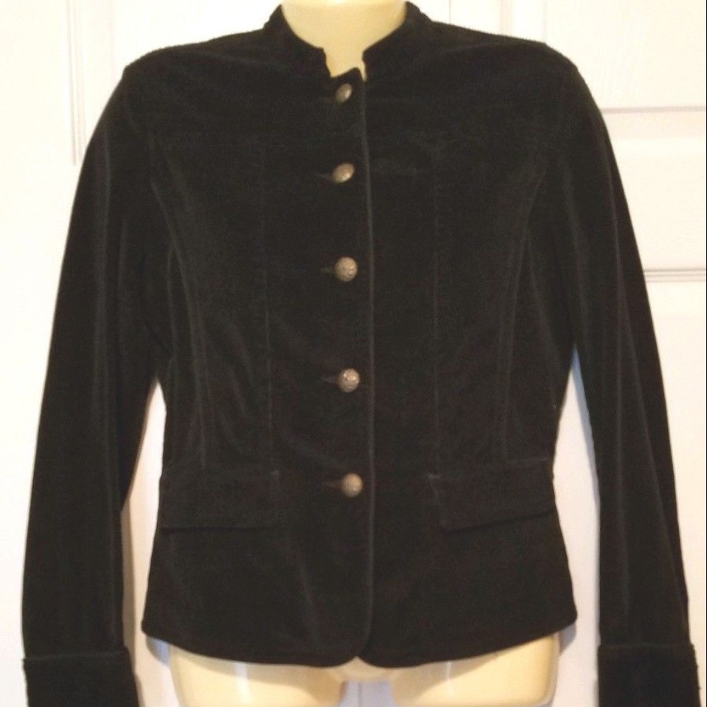 LIZ CLAIBORNE Small Black Corduroy Blazer